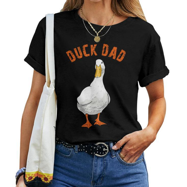 Cute Duck Dad Lover Illustration Duck Owner Women T-shirt