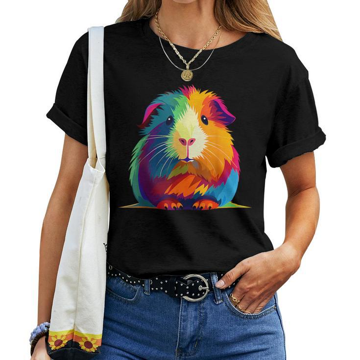 Cute Guinea Pig Rainbow For Guinea Pig Lovers Women T-shirt