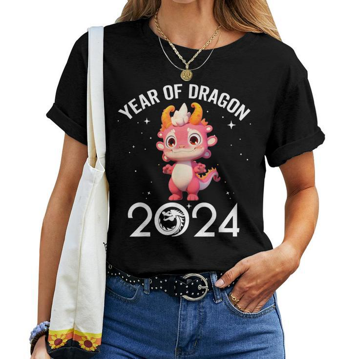 Cute New Year 2024 For Kid Girl Boy Year Of The Dragon Women T-shirt