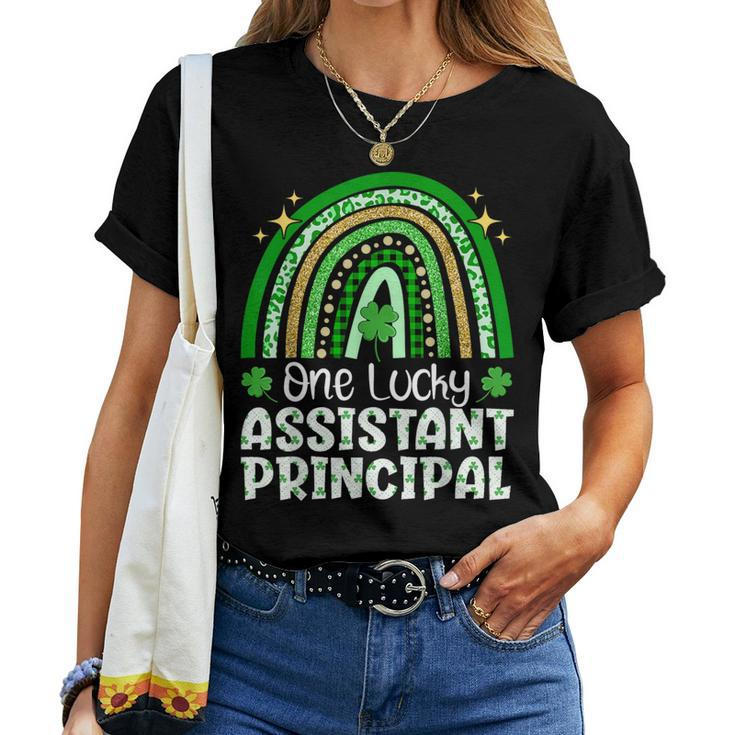 Cute One Lucky Assistant Principal Rainbow St Patrick’S Day Women T-shirt