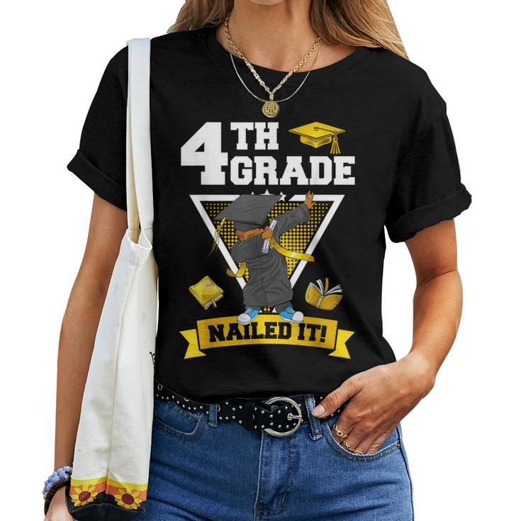 Dabbing Graduation Boy 4Th Grade Nailed It Class Of 2024 Women T-shirt