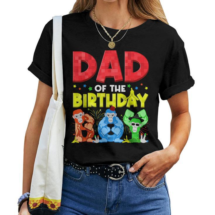 Dad And Mom Birthday Boy Gorilla Game Family Matching Women T-shirt