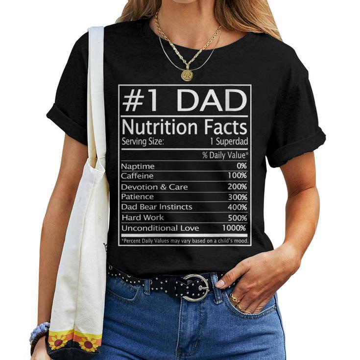 Dad Nutrition Facts Happy Father's Day Matching Proud Dad Women T-shirt