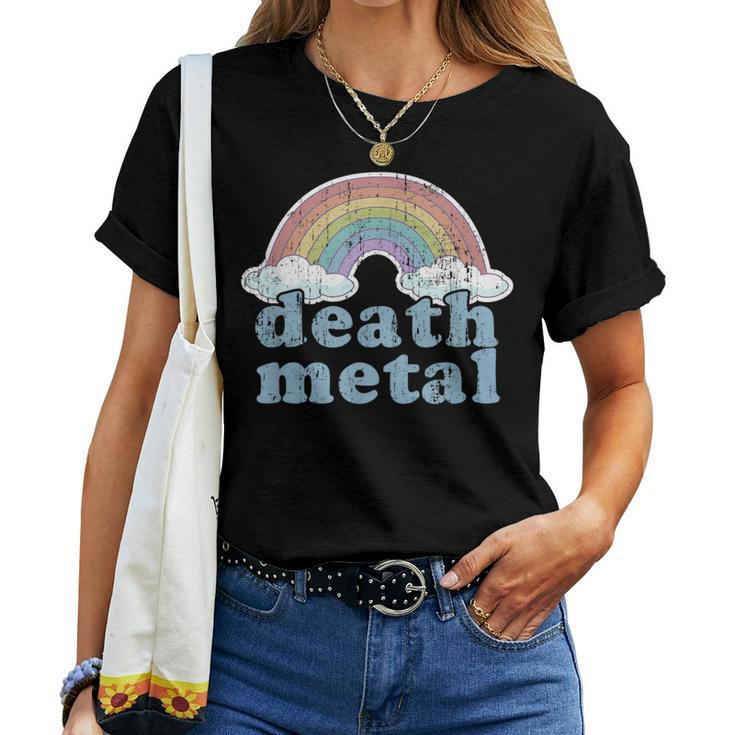 Death Metal Rainbow Retro Vintage Rock Music Metalhead Women T-shirt