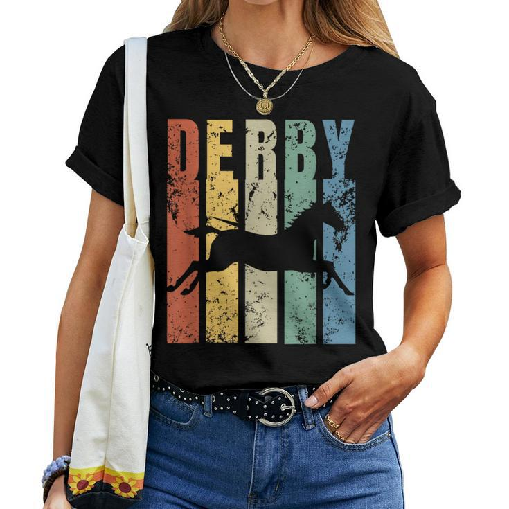 Derby Featuring Horse Vintage Style Derby Women T-shirt
