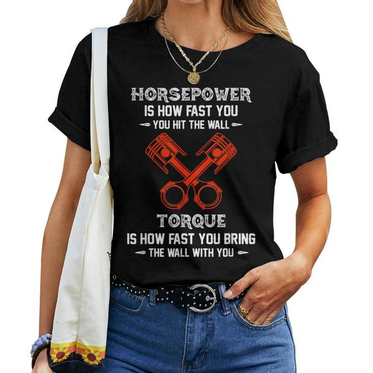 Diesel Mechanics Auto Mechanic Say It With Horse Power Women T-shirt