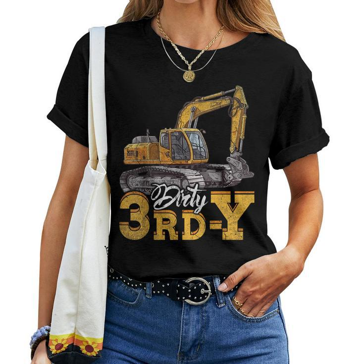 Dirty 3Rd-Y 3 Years Old Boys Girls Excavator 3Rd Birthday Women T-shirt