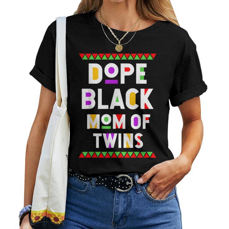 Dope Black Mom Of Twins African American Black History Month Women T-shirt