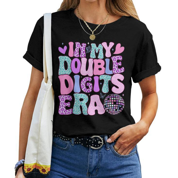 In My Double Digits Era Retro 10 Year Old 10Th Birthday Girl Women T-shirt