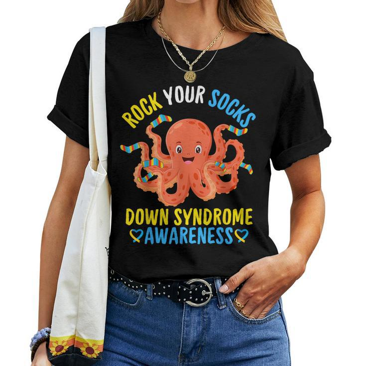 Down Syndrome Awareness Octopus Rock Your Sock Kid Women T-shirt