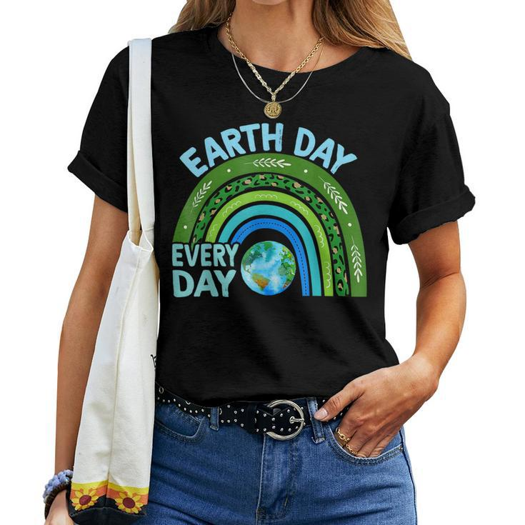 Earth Day Every Day Rainbow Earth Day Awareness Planet Women T-shirt