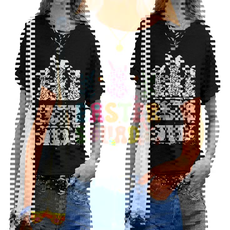 Easter Squad Bunny Rabbit Egg Groovy Cousin Crew Easter Day Women T-shirt