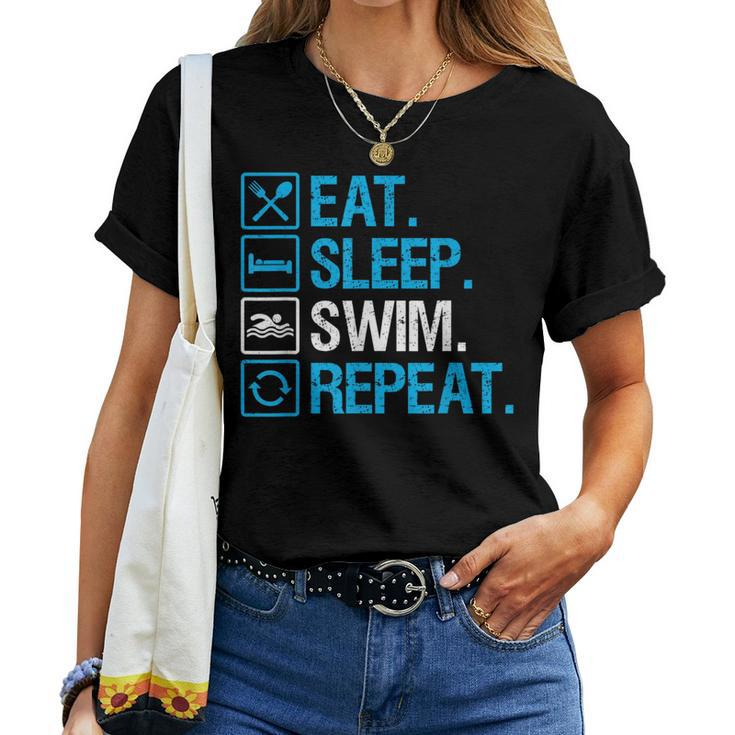 Eat Sleep Swim Repeat Swimming Swimmer For Men Women T-shirt