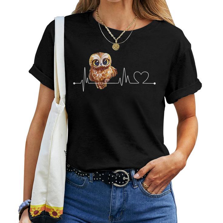 El Lindo Latido Del Búho Cuello Camiseta de mujer