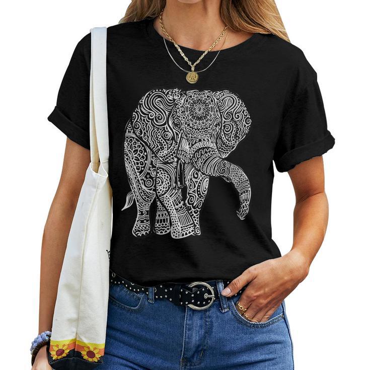 Elephant Graphic Mandala Bohemian Type & Women Women T-shirt