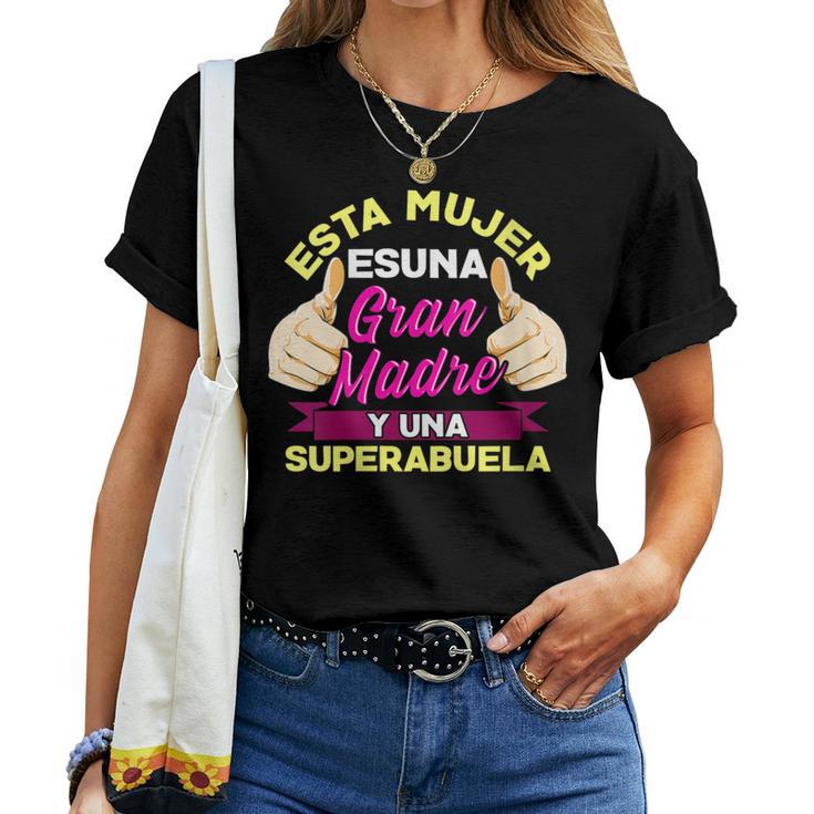 Esta Es Una Gran Madre Y Una Super Abuela Cuello Camiseta de mujer