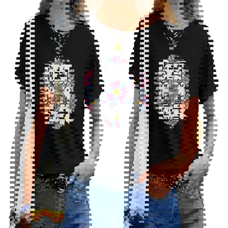 Fête Des Mères D'anniversaire Pour Maman King Of Mom Mignon Floral T-shirt femme