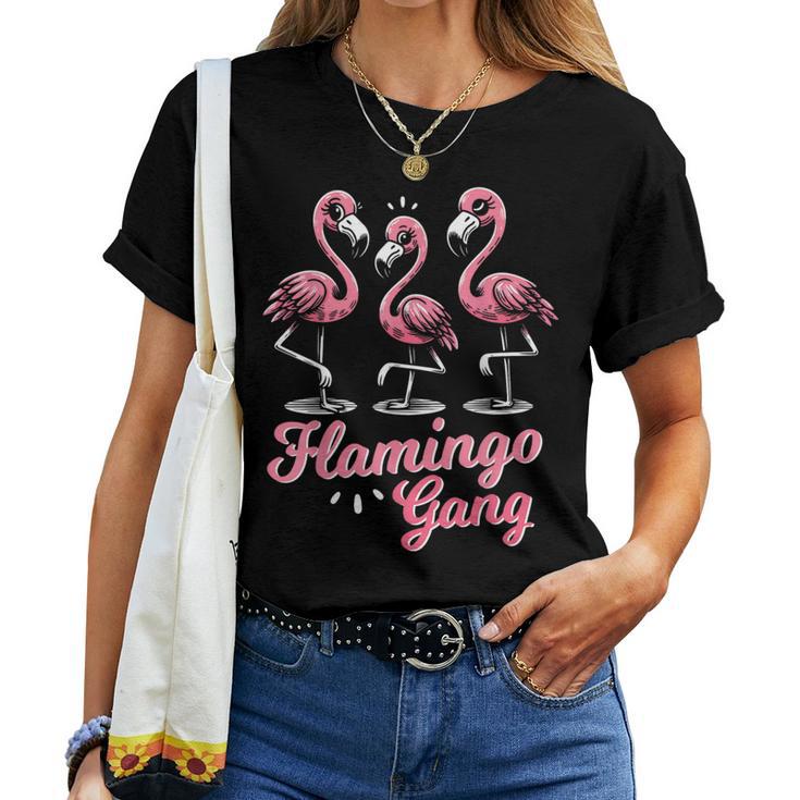 Flamingo Gang Lustiges Flamingo Urlaubs Und Jga T-shirt Frauen