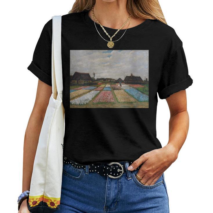 Flower Beds In Holland Bulb Fields Vincent Van Gogh Tulips Women T-shirt