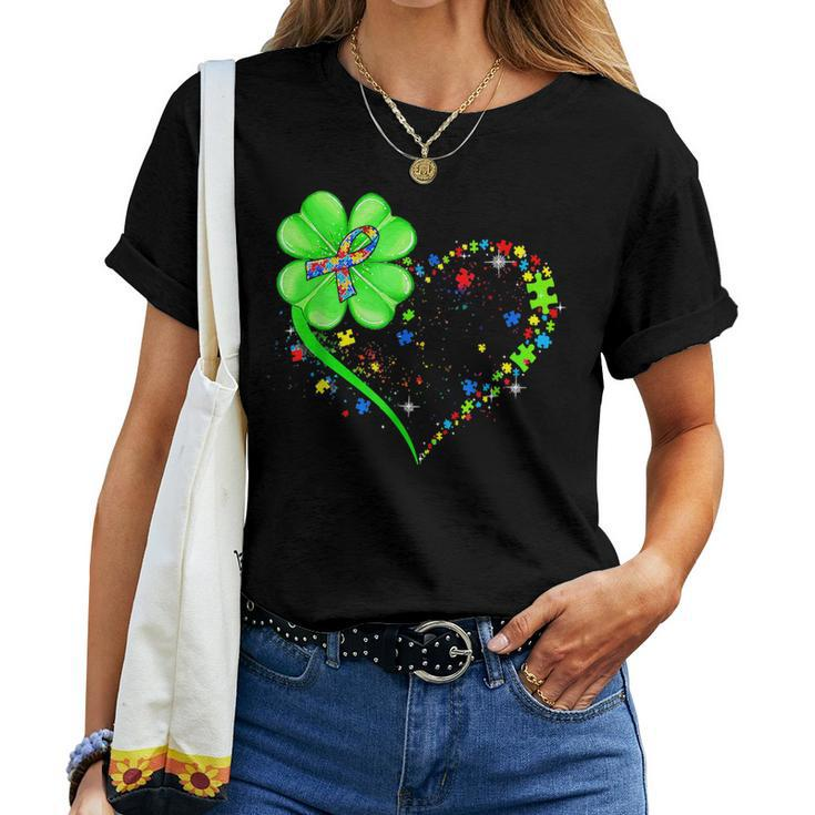Autism Clover Autism Mom Boy St Patrick's Day Women T-shirt