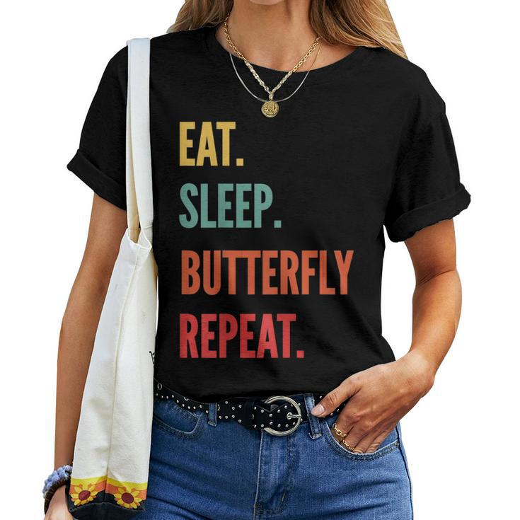 Butterfly Watching Eat Sleep Butterfly Watching Women T-shirt