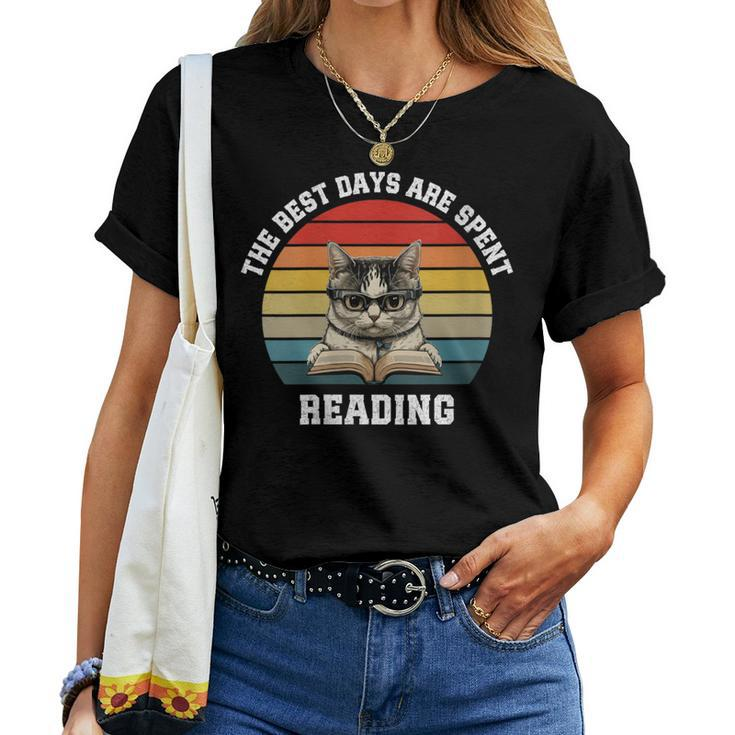 Cat Reading Quote Vintage Reading Lovers' Idea Women T-shirt