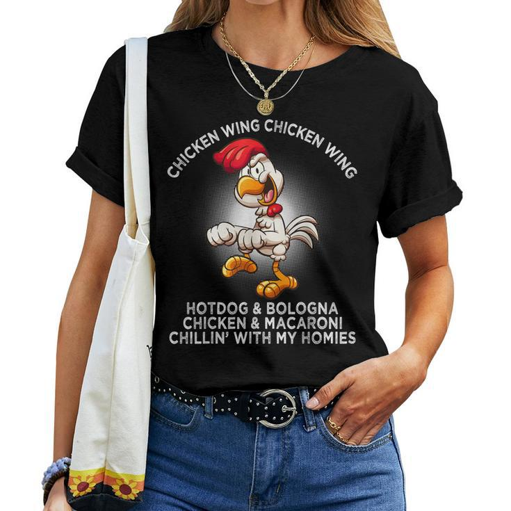 Chicken Wing Chicken Wing Hot Dog Bologna Retro Women T-shirt