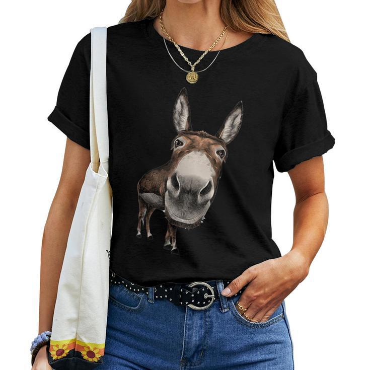 Donkey Donkey Whisperer Donkey Face Curious Women T-shirt