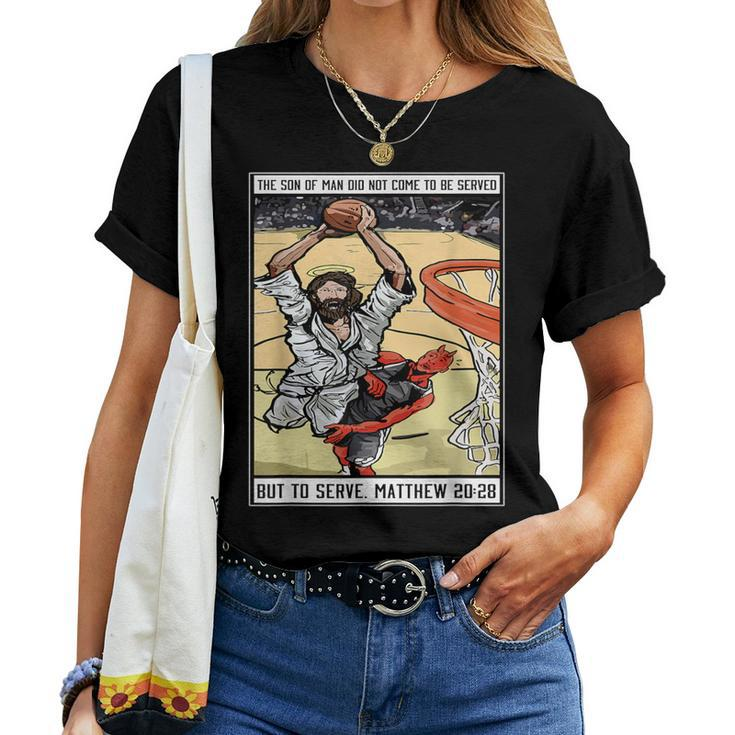 Jesus Christian Playing Basketball For Boy Women T-shirt