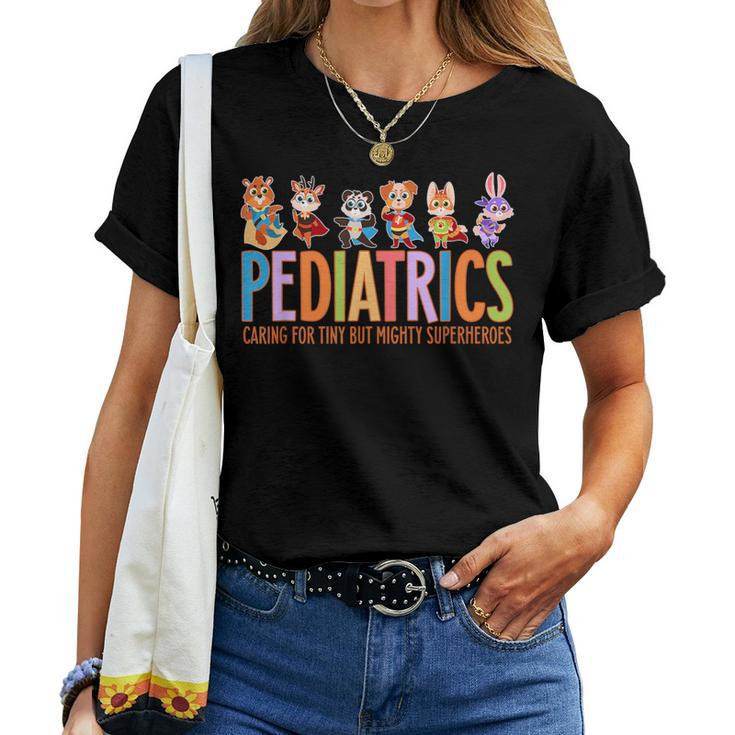 Pediatric Nurse Caring For Tiny But Mighty Superheroes Women T-shirt
