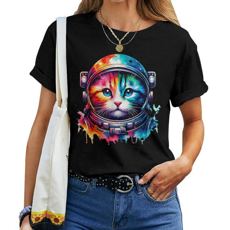 Space CatCat Astronaut For Cat Lover Women T-shirt