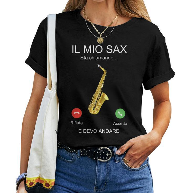 Writing Sax Italian Musicians Women T-shirt