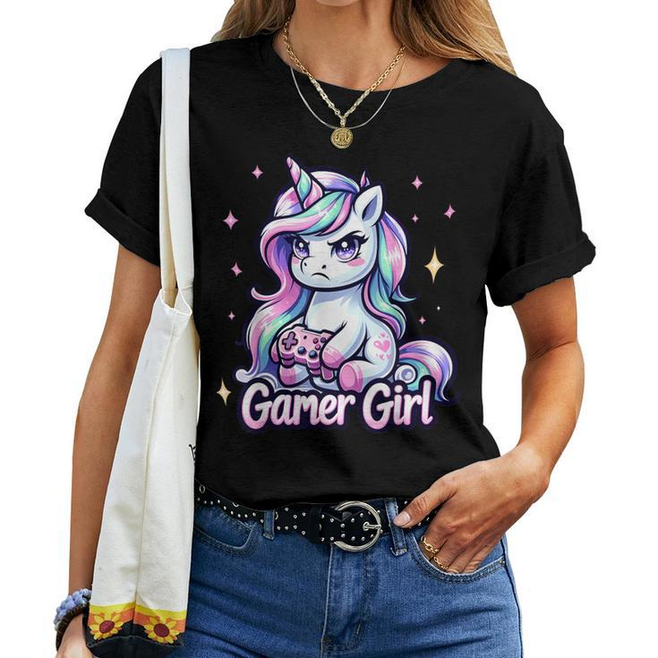Gamer Girl Unicorn Cute Gamer Unicorn Girls Women Women T-shirt
