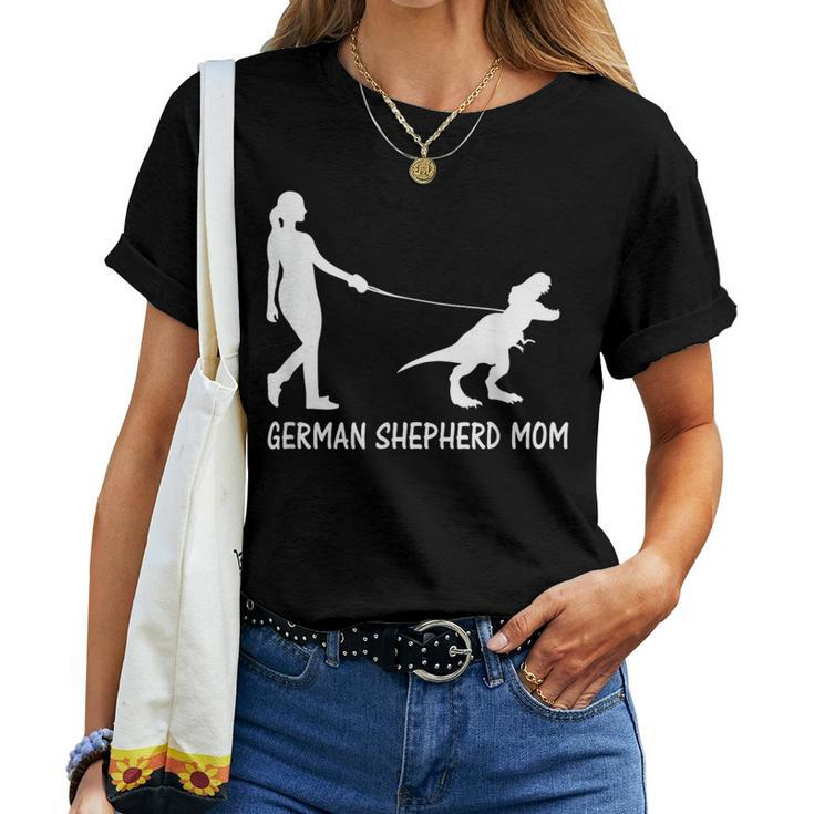 German Shepherd Mom Dinosaur Gsd Owners Trex Mother Women T-shirt