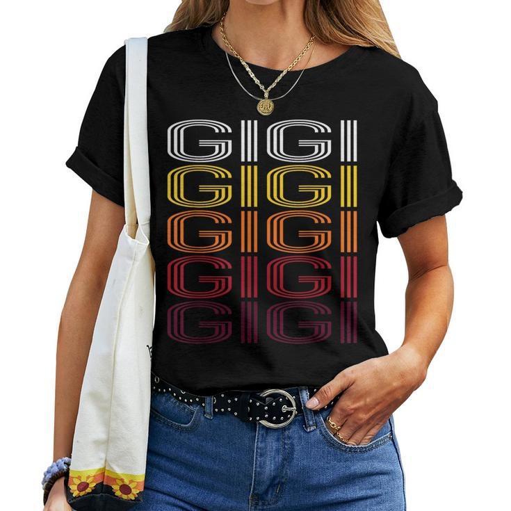 Gigi Retro Wordmark Pattern -Intage Style T-shirt Frauen