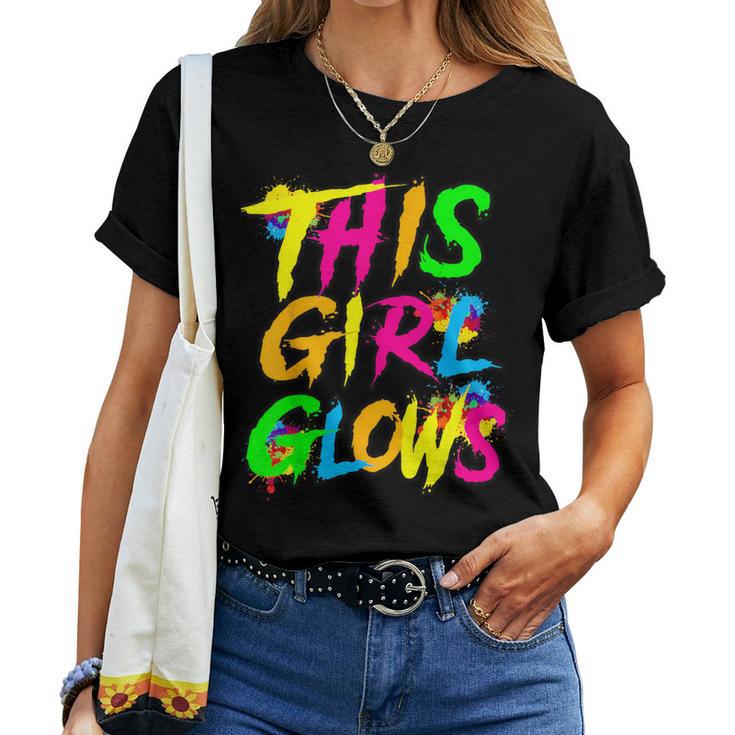 This Girl Glows Cute Girls Tie Dye Party Team Women T-shirt