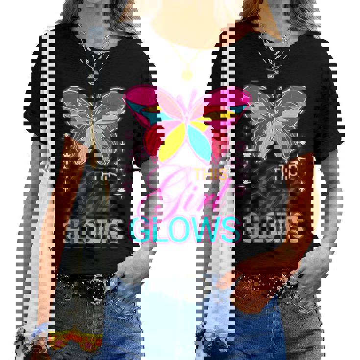 This Girl Glows Cute Girl Woman Tie Dye 80S Party Team Women T-shirt