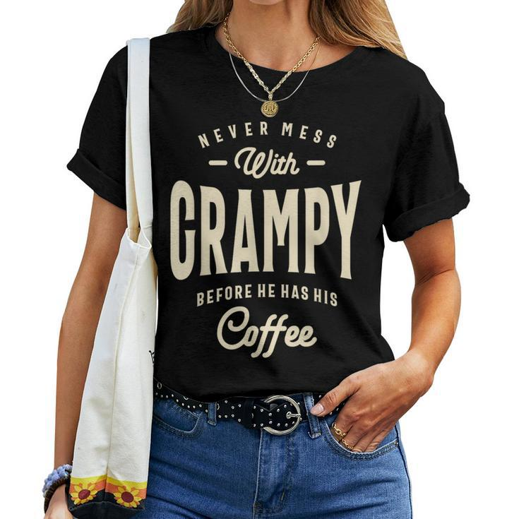 Grampy's Coffee Time Warning Dad Grandpa Women T-shirt