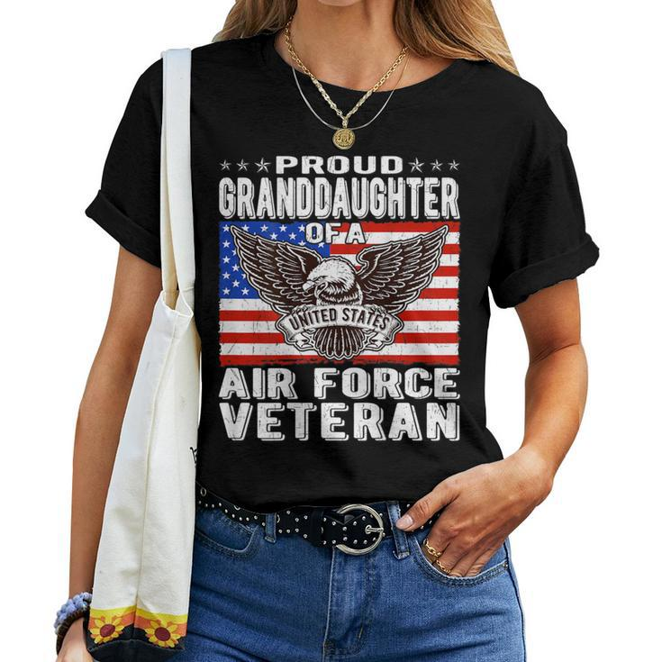 Granddaughter Of Air Force Veteran Patriotic Military Family Women T-shirt