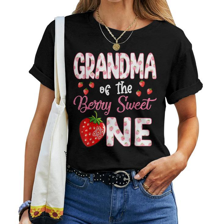 Grandma Of The Berry Sweet One Strawberry First Birthday Women T-shirt