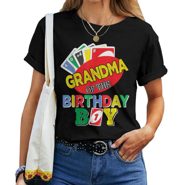 Grandma Of The Uno Birthday Boy Uno Birthday Boy Women T-shirt