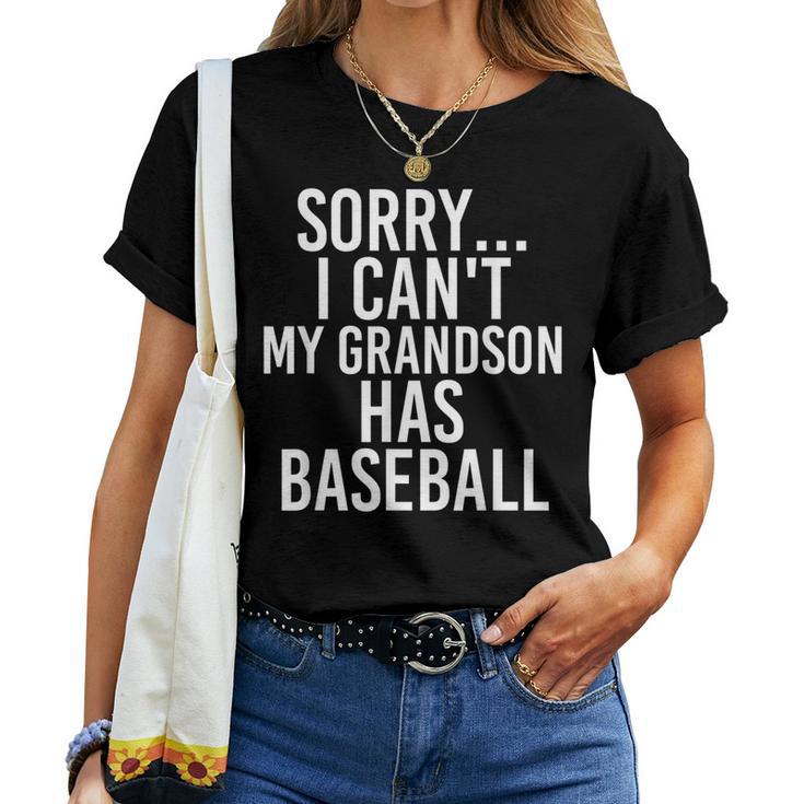 Grandpa Grandma My Grandson Has Baseball Women T-shirt