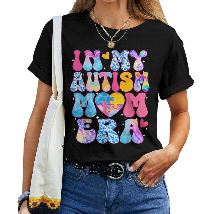 Groovy In My Autism Mom Era Autism Awareness Day Womens Women T-shirt