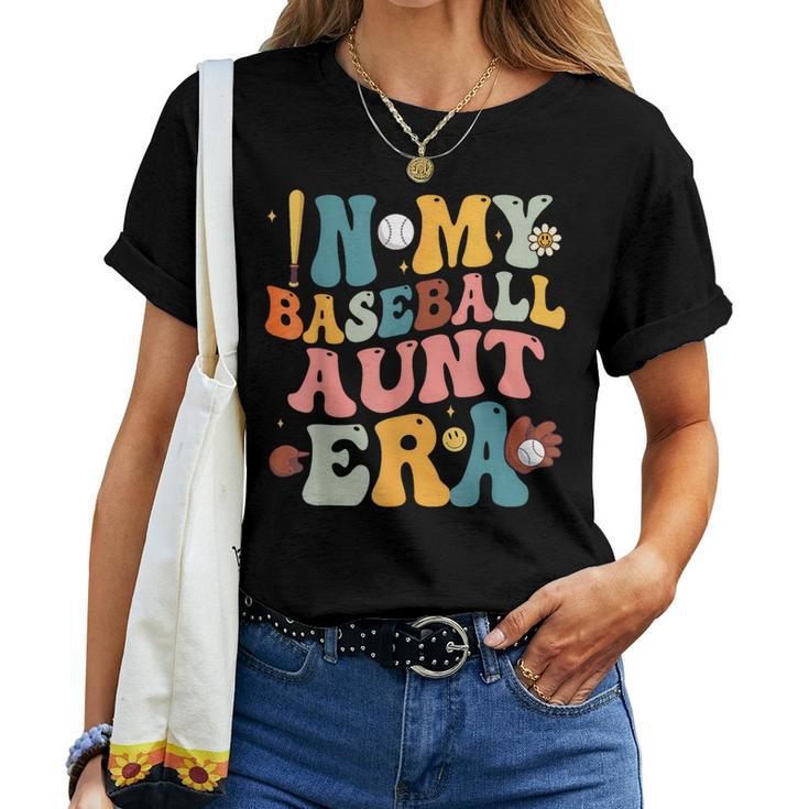 Groovy In My Baseball Aunt Era Matching Family Women T-shirt