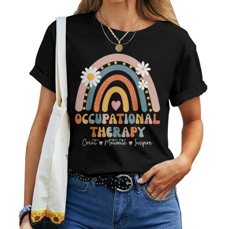 Groovy Occupational Therapy Therapists Happy Ot Month Women T-shirt