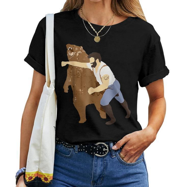 Guy Punching Bear For Women Women T-shirt