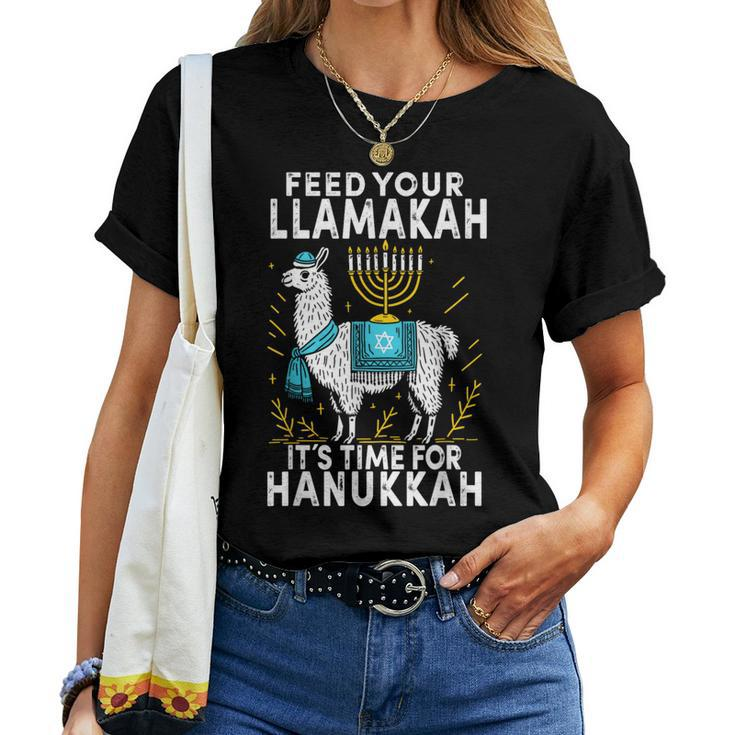 Hanukkah Pajamas Llamakah Llama Chanukah Pjs Women T-shirt