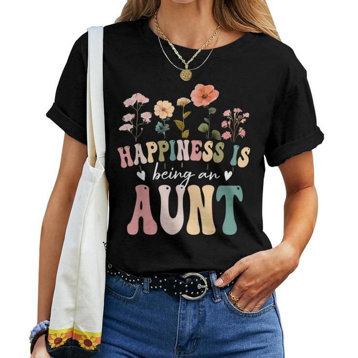 Happiness Is Being An Aunt Floral Aunt Mother's Day Women T-shirt