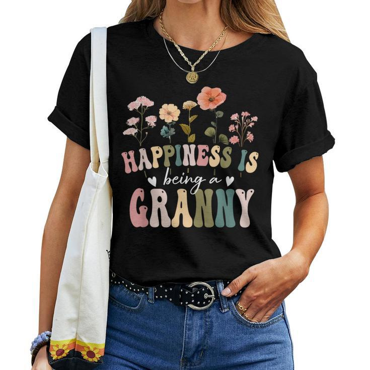 Happiness Is Being A Granny Floral Granny Mother's Day Women T-shirt
