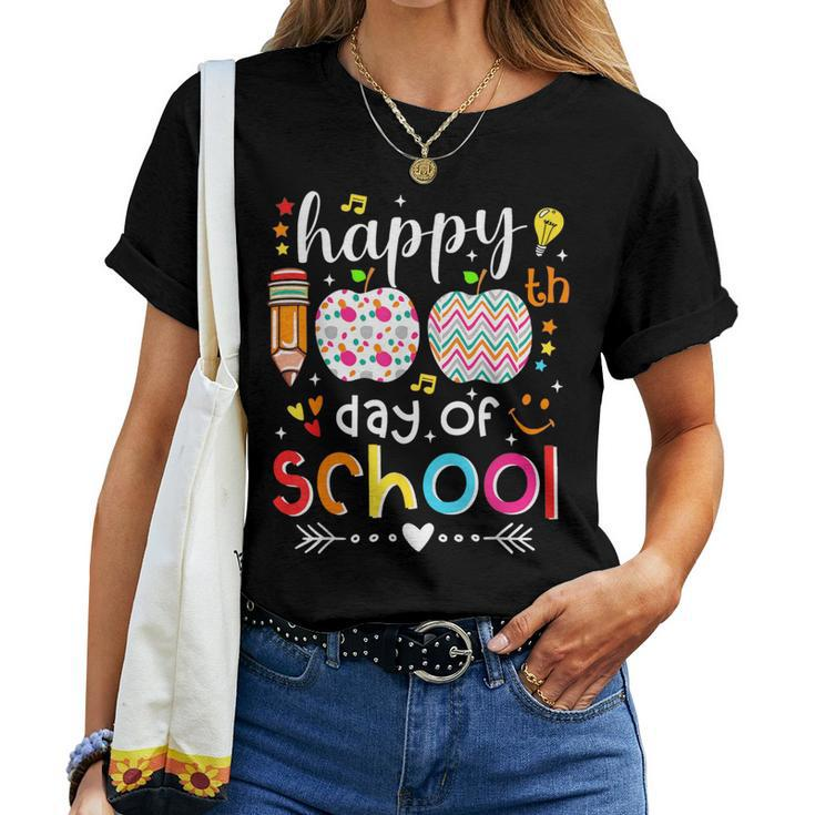 Happy 100 Days Of School Cute Teacher 100Th Day Of School Women T-shirt